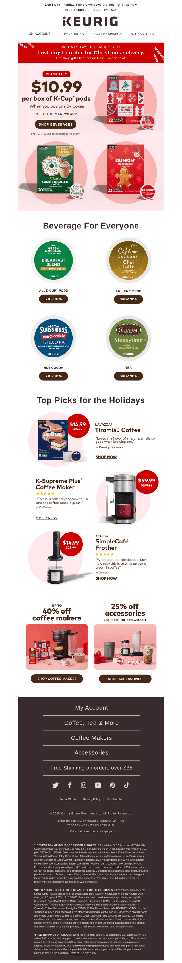 Keurig email from Tue, Dec 16, 2025