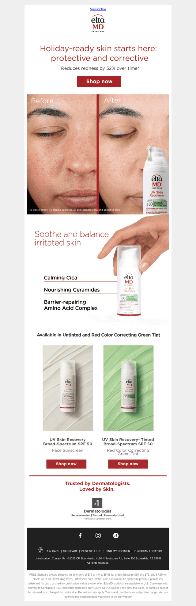 Redness? Consider it gone before the first toast.