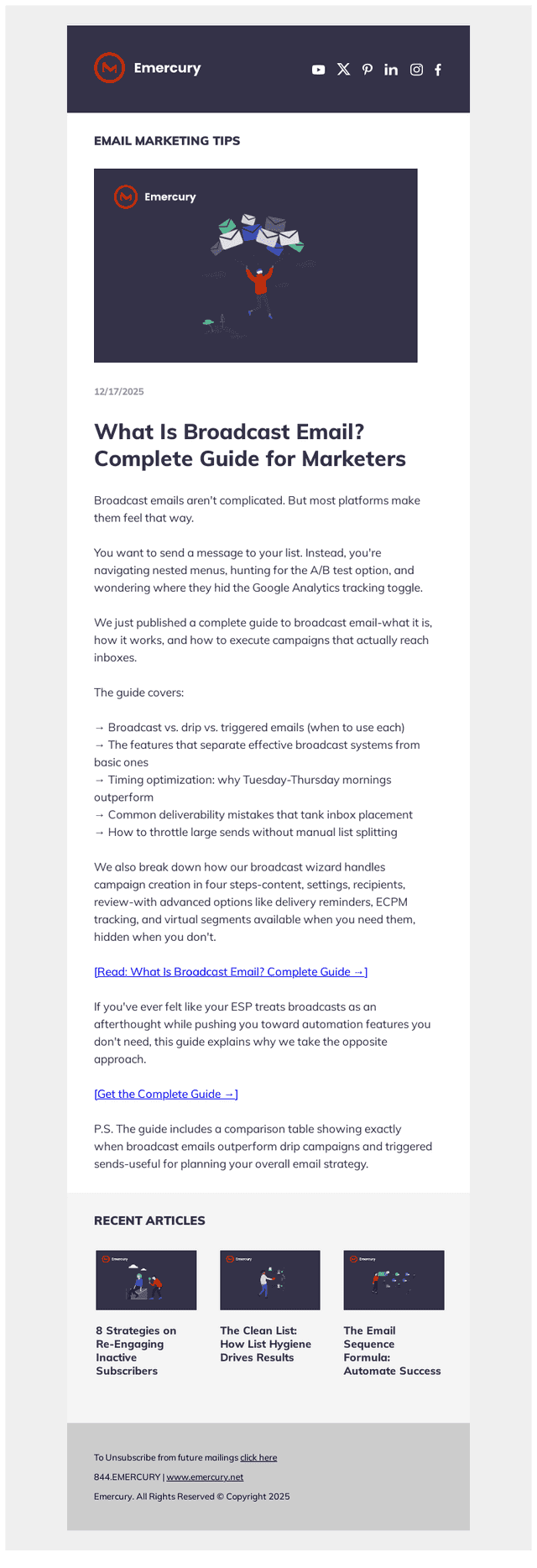 The broadcast email guide we wish existed