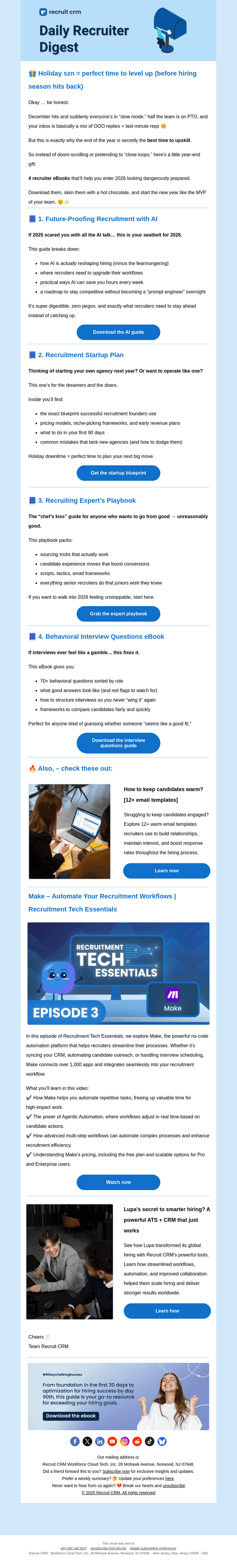 Recruit CRM email from Wed, Dec 17, 2025