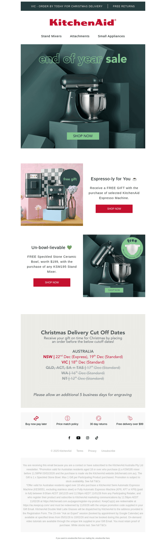 KitchenAid Australia & New Zealand email from Wed, Dec 17, 2025