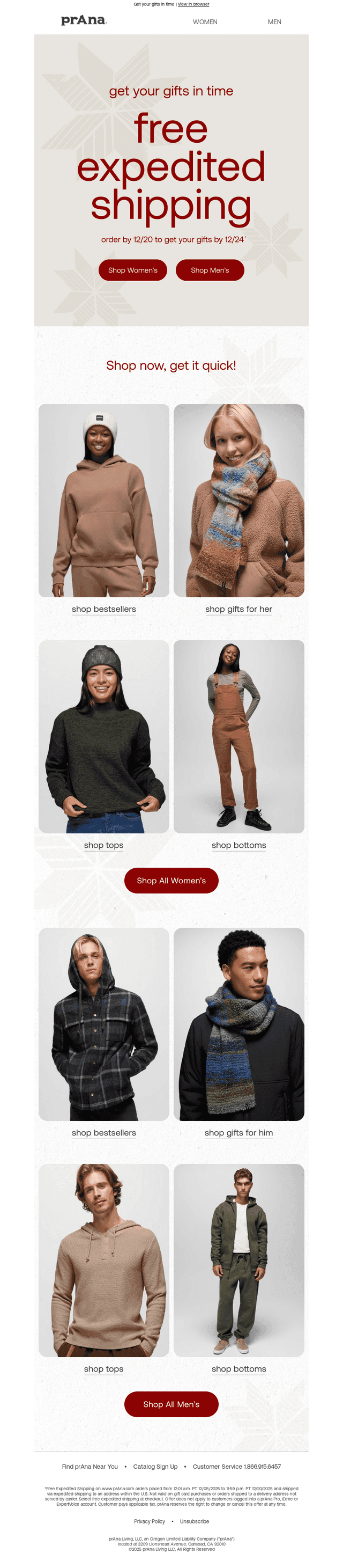 prAna email from Thu, Dec 18, 2025