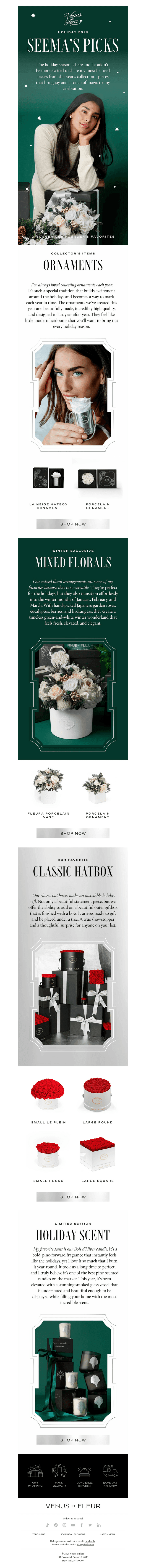 Venus et Fleur email from Thu, Dec 18, 2025