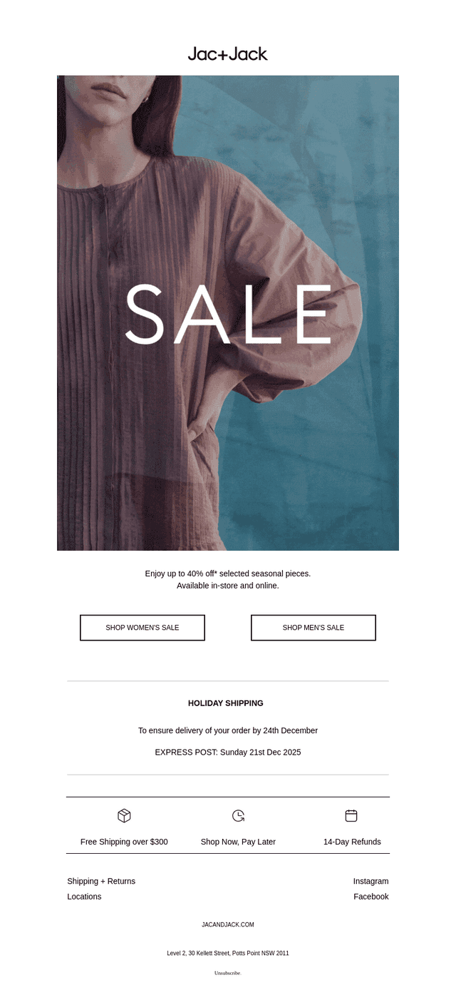 Sale starts now