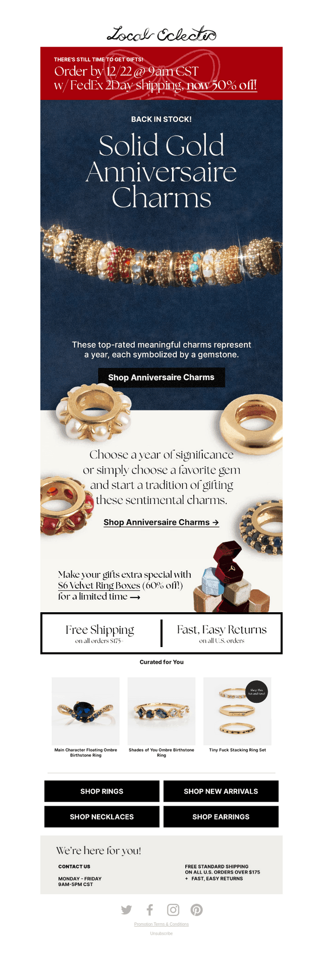 Back in Stock! Anniversaire Charms