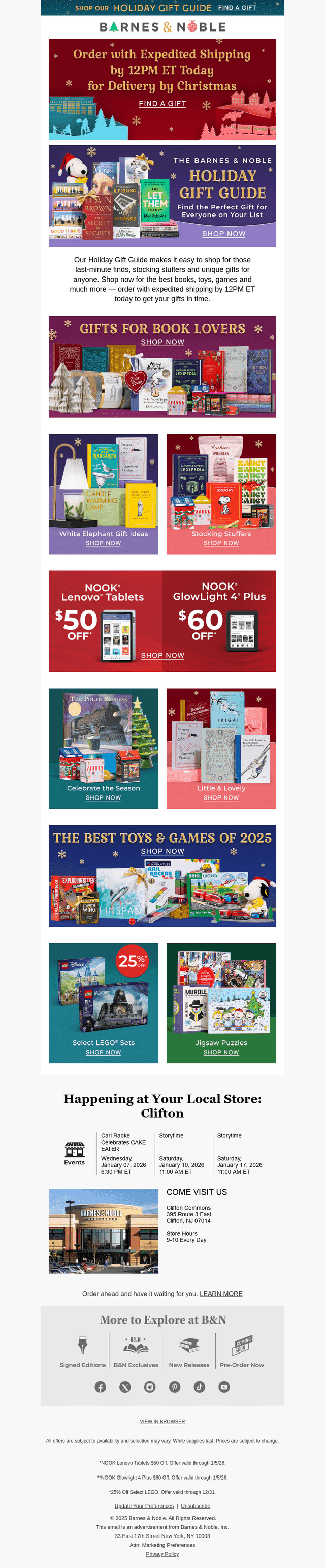 Barnes & Noble email from Fri, Dec 19, 2025