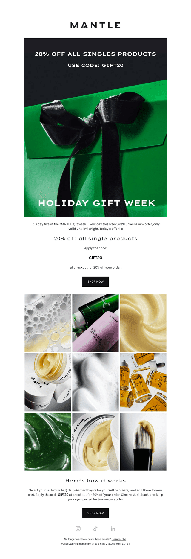 20% off all singles products
