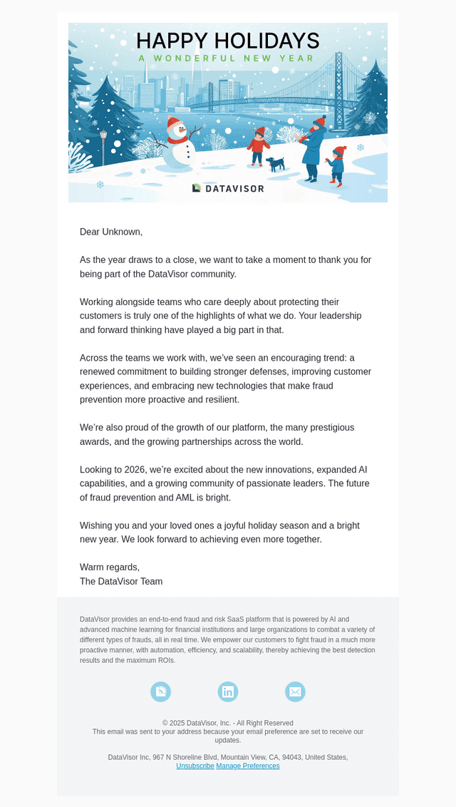 DataVisor email from Fri, Dec 19, 2025