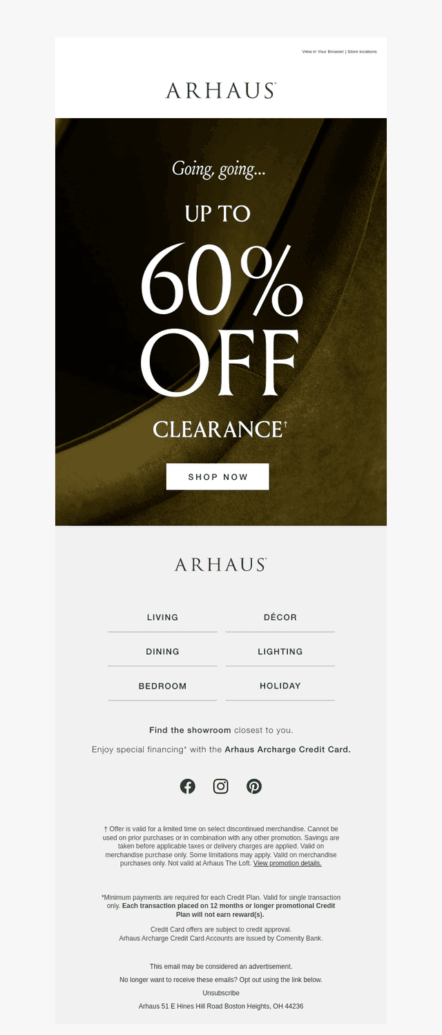 Clearance: Save Up to 60%