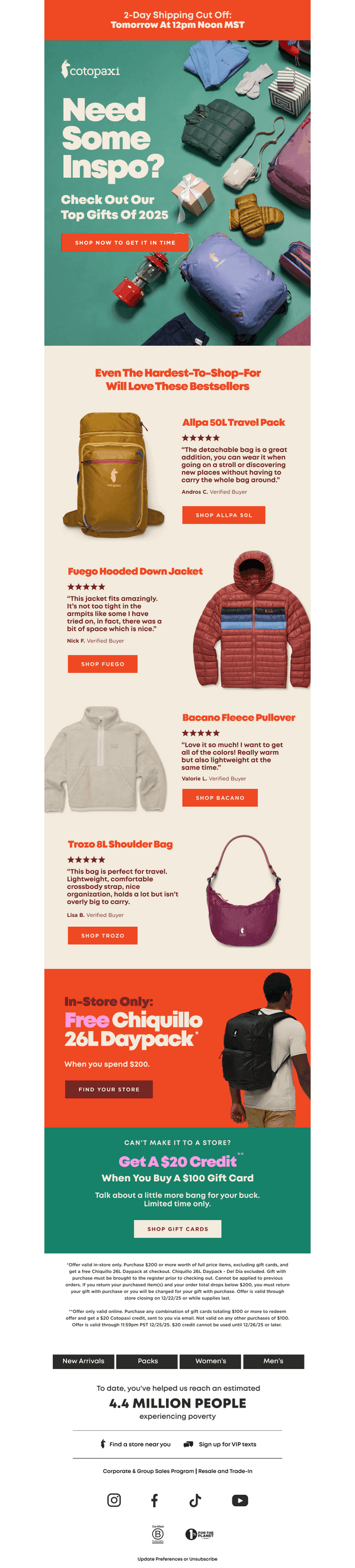Cotopaxi email from Fri, Dec 19, 2025
