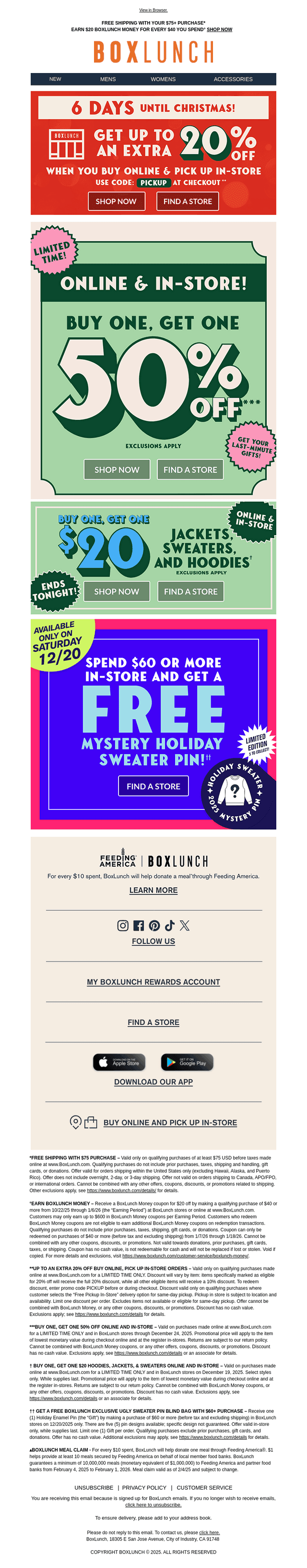 BOGO 50% off 🤝 Holiday list