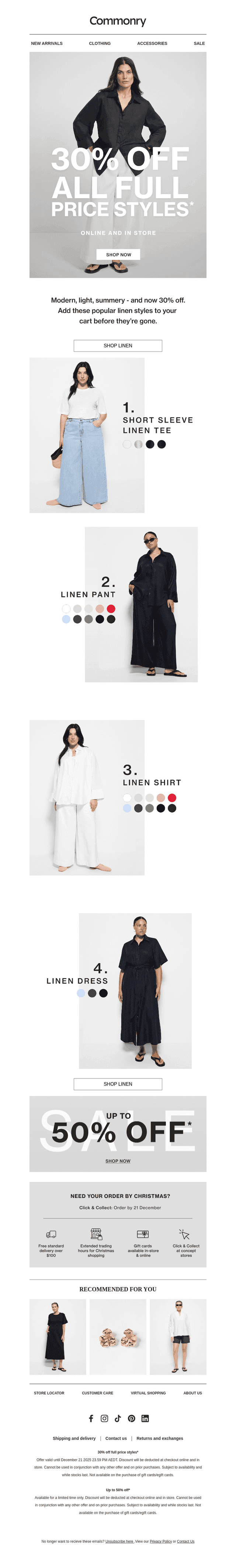 Linen looks | 30% off full price