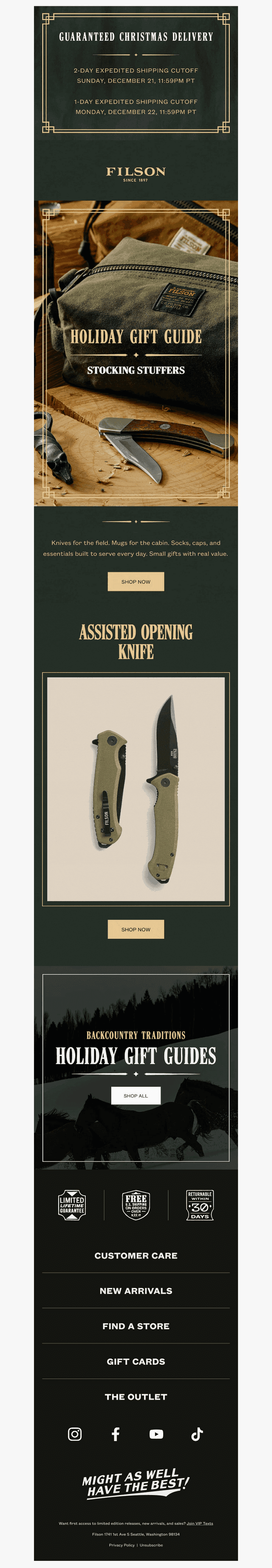 Filson email from Sat, Dec 20, 2025