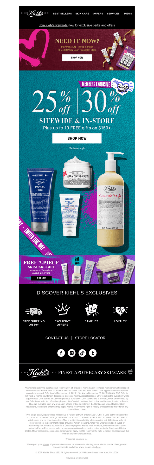 Kiehl's email from Sat, Dec 20, 2025