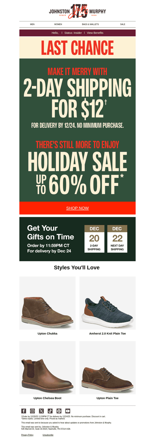 LAST CALL for $12 2-Day Shipping