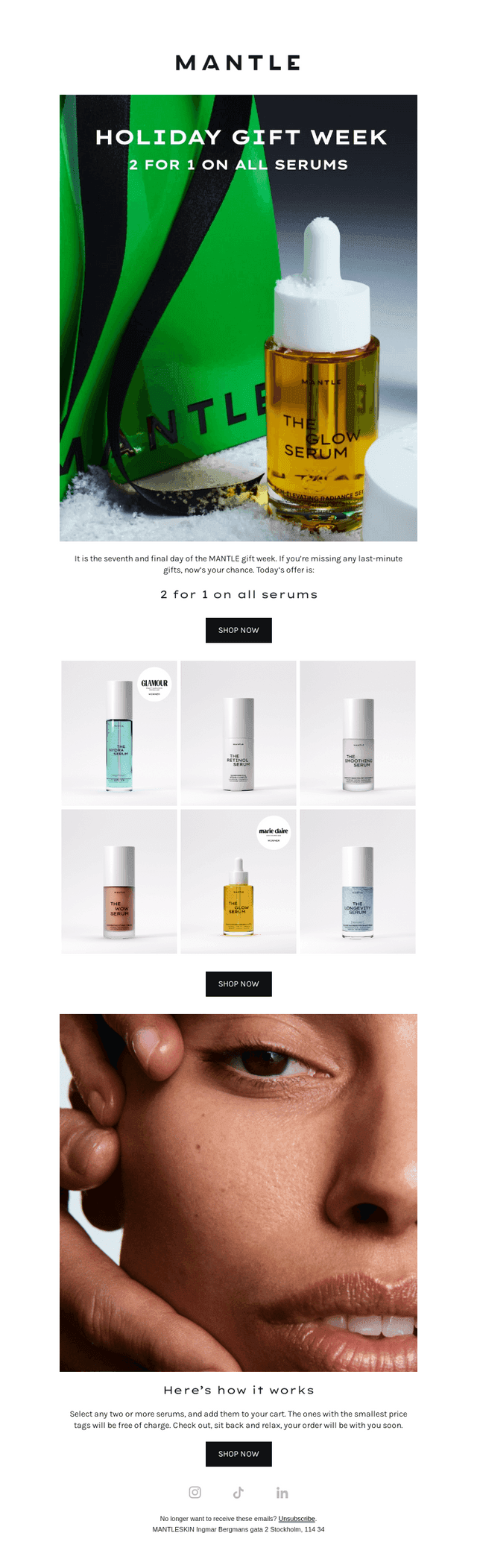 2 for 1 on all serums