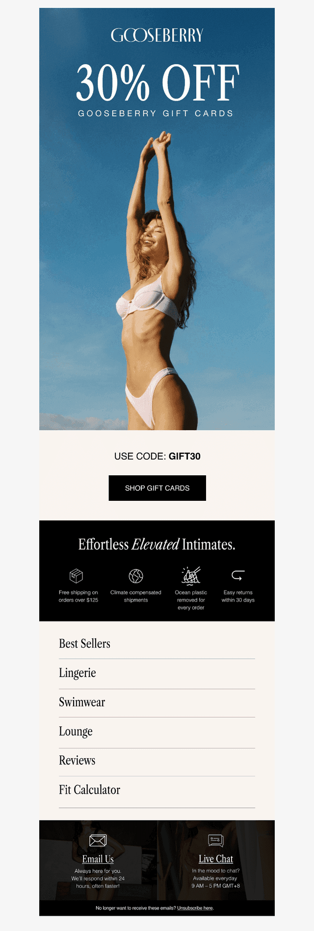 Gooseberry Intimates email from Sun, Dec 21, 2025
