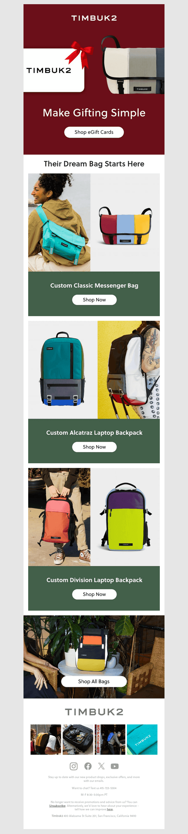 Timbuk2 email from Sun, Dec 21, 2025