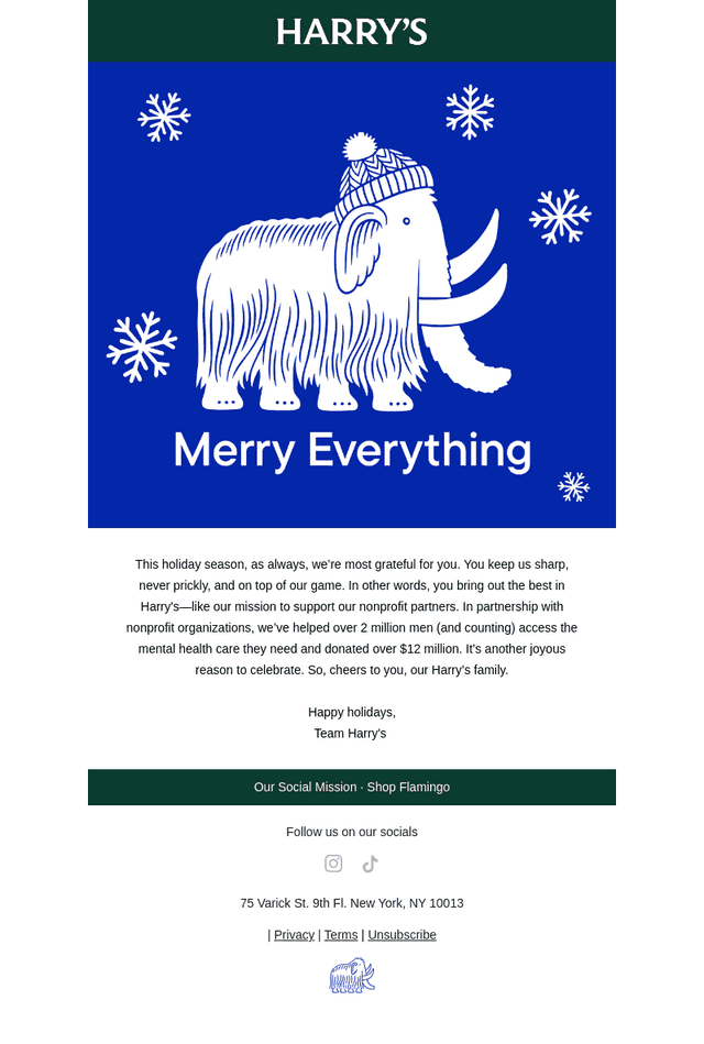 Happy Holidays from Harry’s
