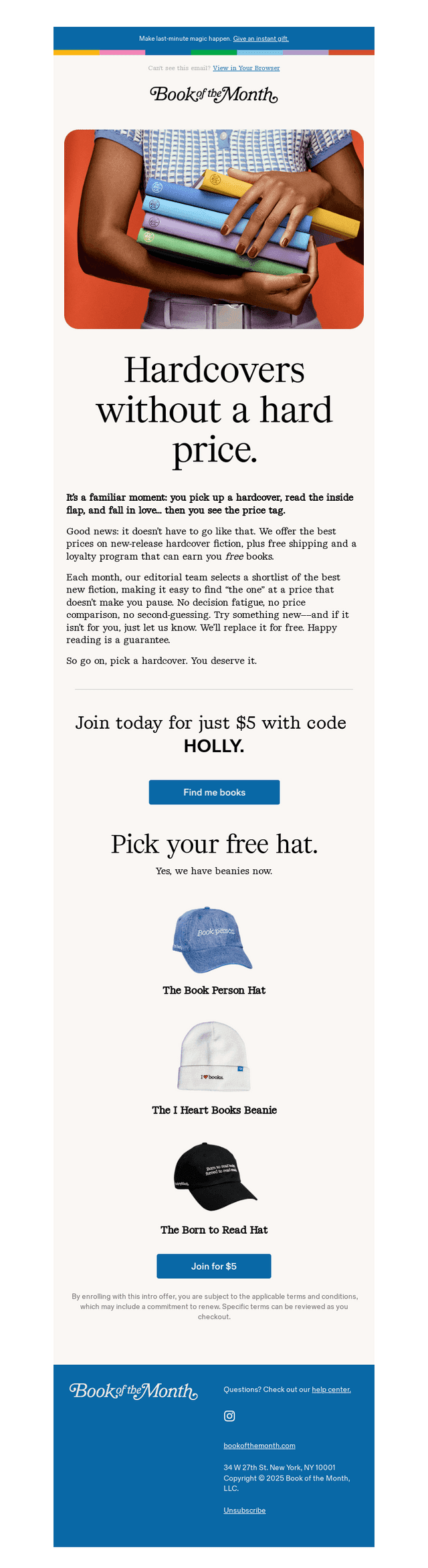 Book of the Month email from Sun, Dec 21, 2025