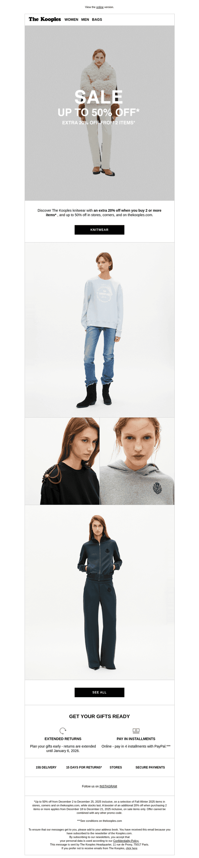 Knitwear | Extra 20% off from 2 items