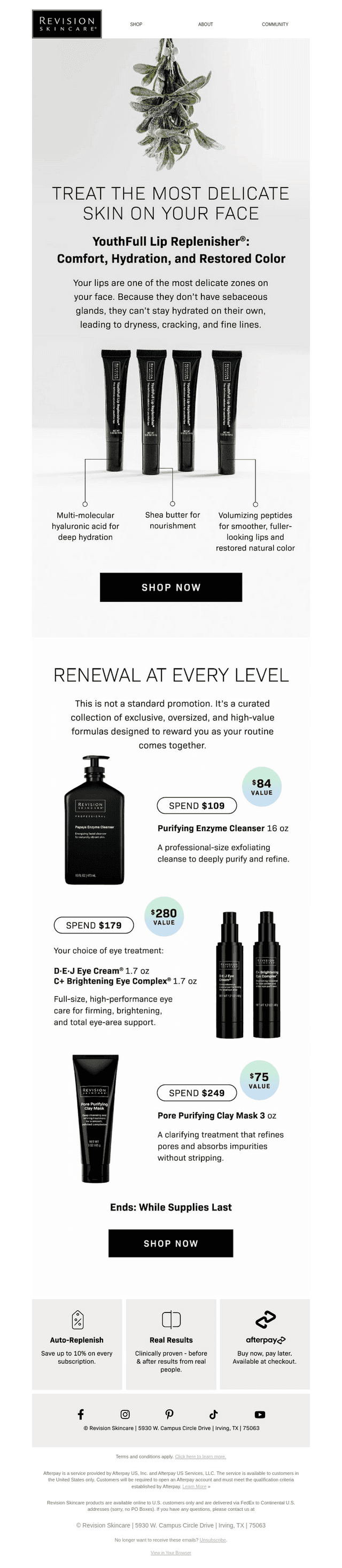 Revision Skincare email from Sun, Dec 21, 2025