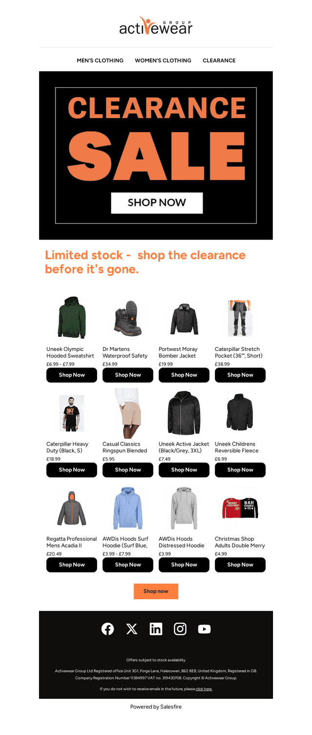 Don’t Miss Our Clearance