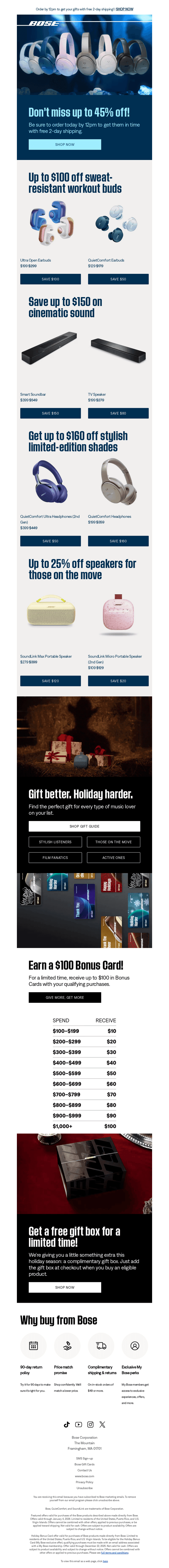 Bose email from Mon, Dec 22, 2025