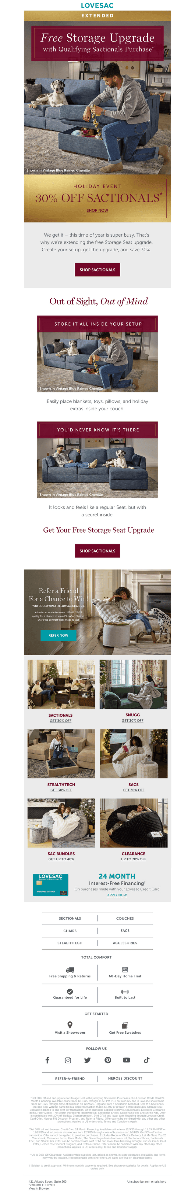 Lovesac email from Mon, Dec 22, 2025