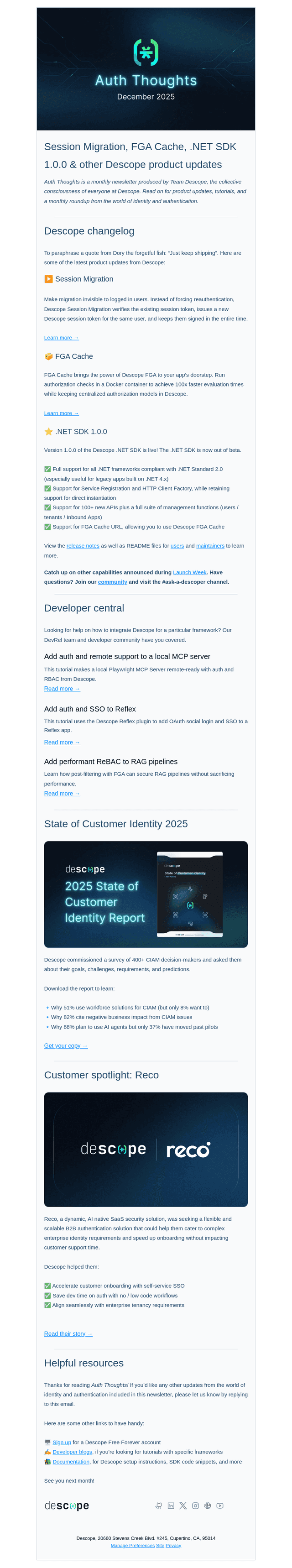 Descope email from Mon, Dec 22, 2025