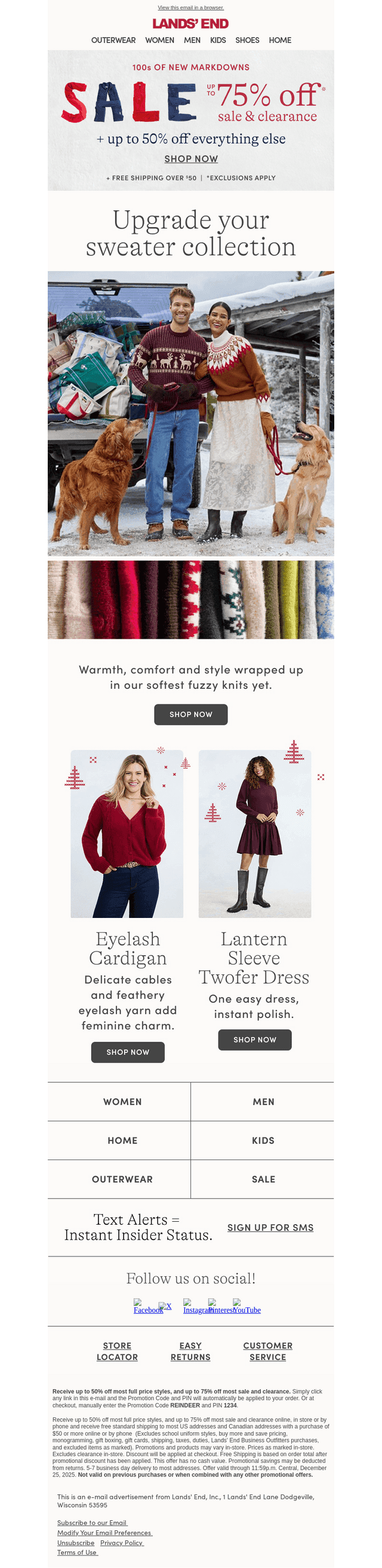 Lands' End email from Mon, Dec 22, 2025