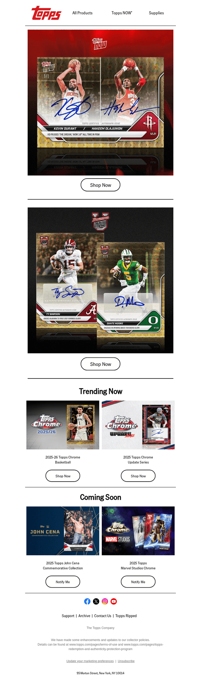 The Topps Company email from Tue, Dec 23, 2025