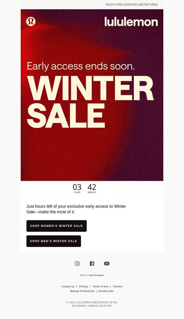 lululemon email from Tue, Dec 23, 2025