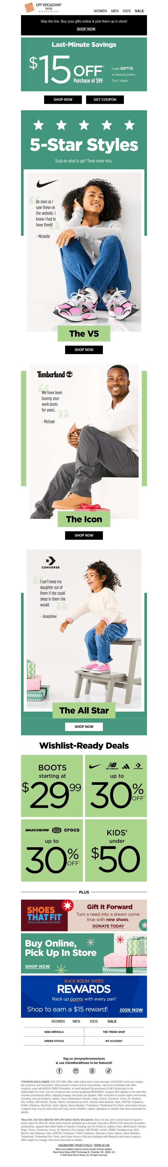 $15 OFF Top-Rated Kicks