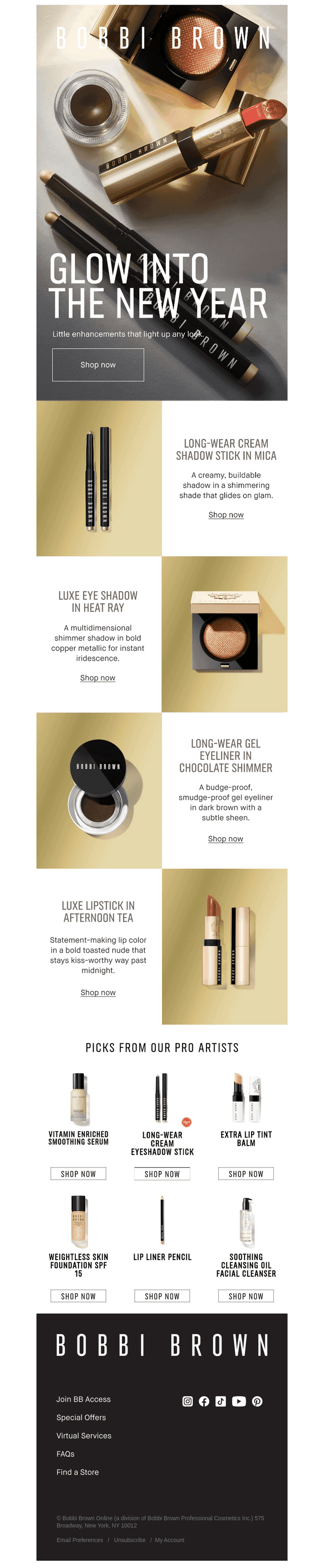 Bobbi Brown Cosmetics email from Tue, Dec 23, 2025