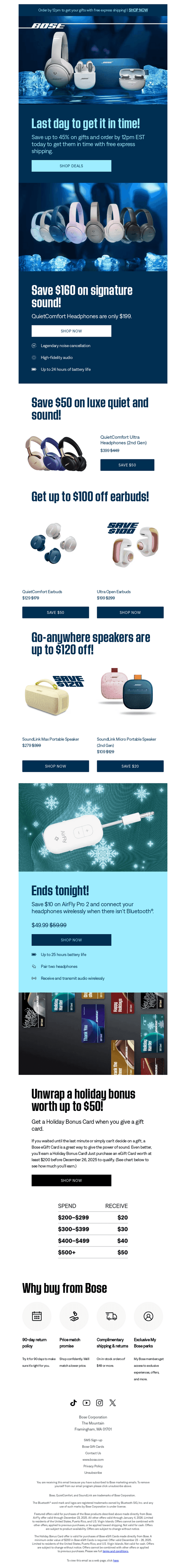 Bose email from Tue, Dec 23, 2025