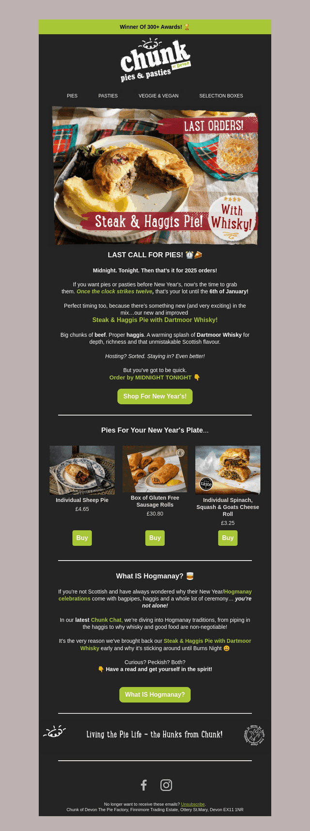 LAST CHANCE For New Year's Orders!