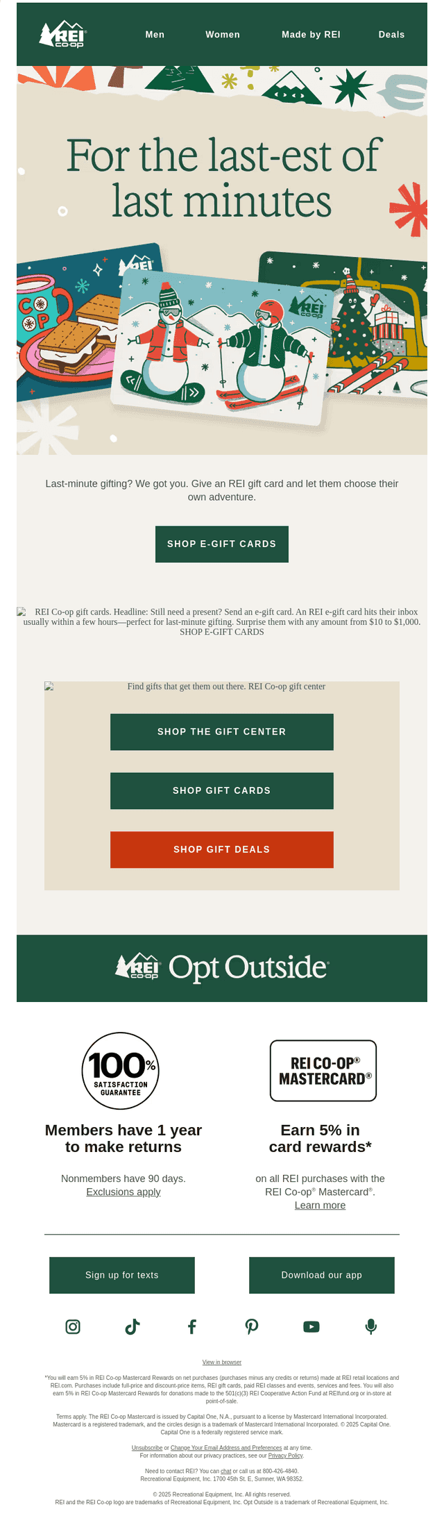 REI email from Tue, Dec 23, 2025