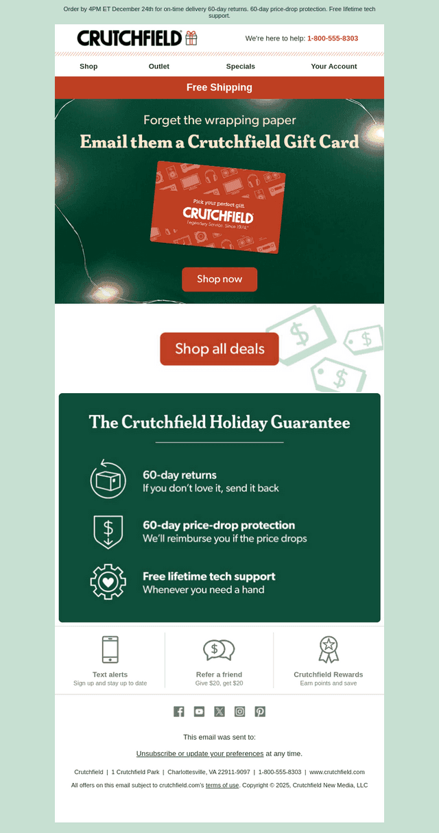 Crutchfield email from Tue, Dec 23, 2025