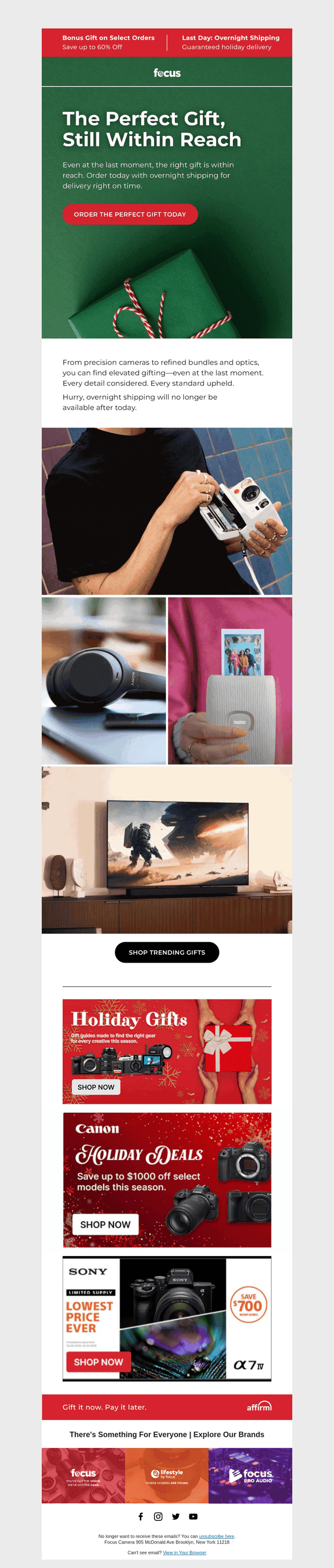 Focus Camera email from Tue, Dec 23, 2025