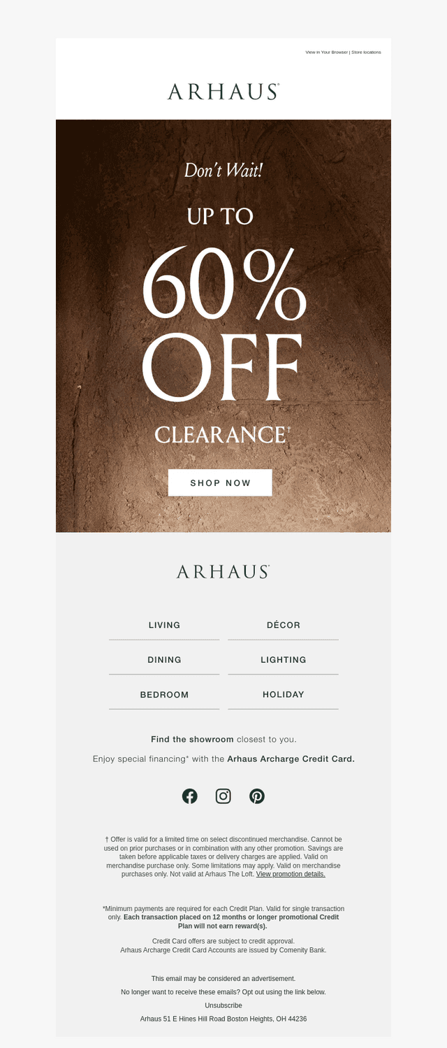 Don’t Wait! Up to 60% Off Clearance
