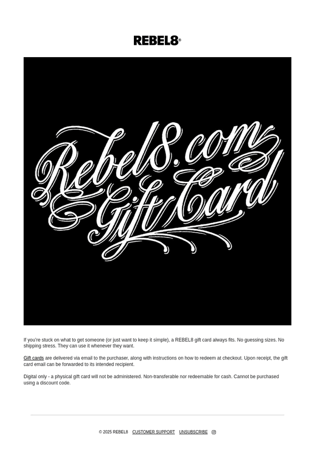 REBEL8 Gift Card