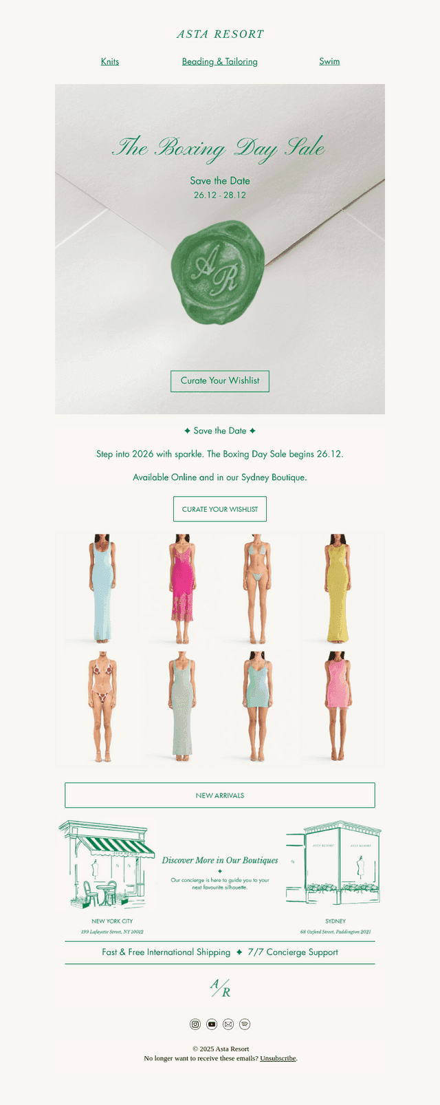 BOXING DAY SAVE THE DATE ✦