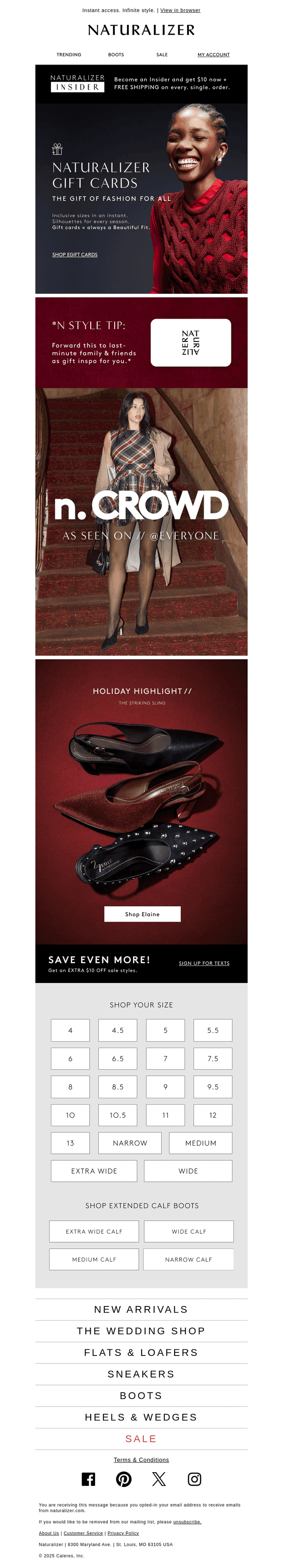 Naturalizer email from Wed, Dec 24, 2025