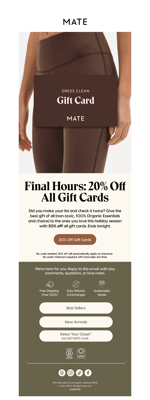20% OFF ALL GIFT CARDS