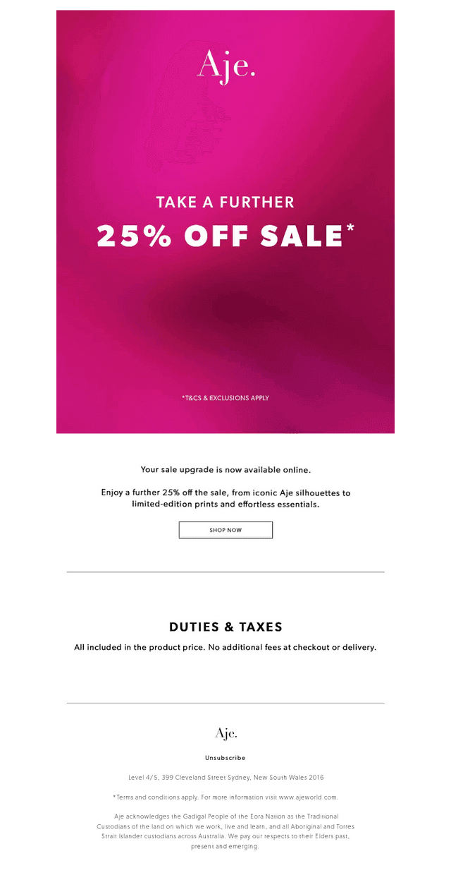 Take a Further 25% Off*