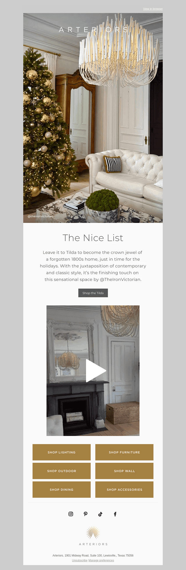 Arteriors Home email from Wed, Dec 24, 2025