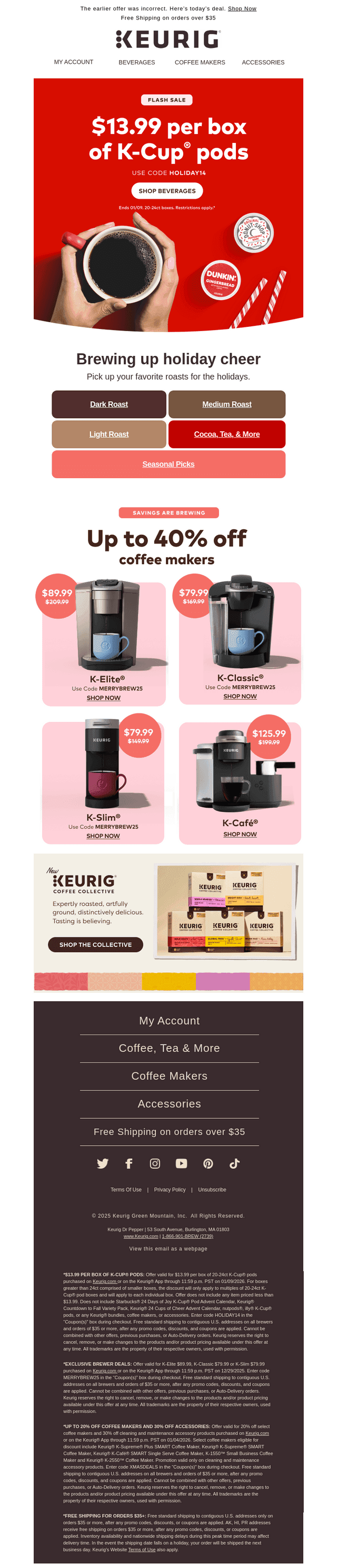 Keurig email from Wed, Dec 24, 2025