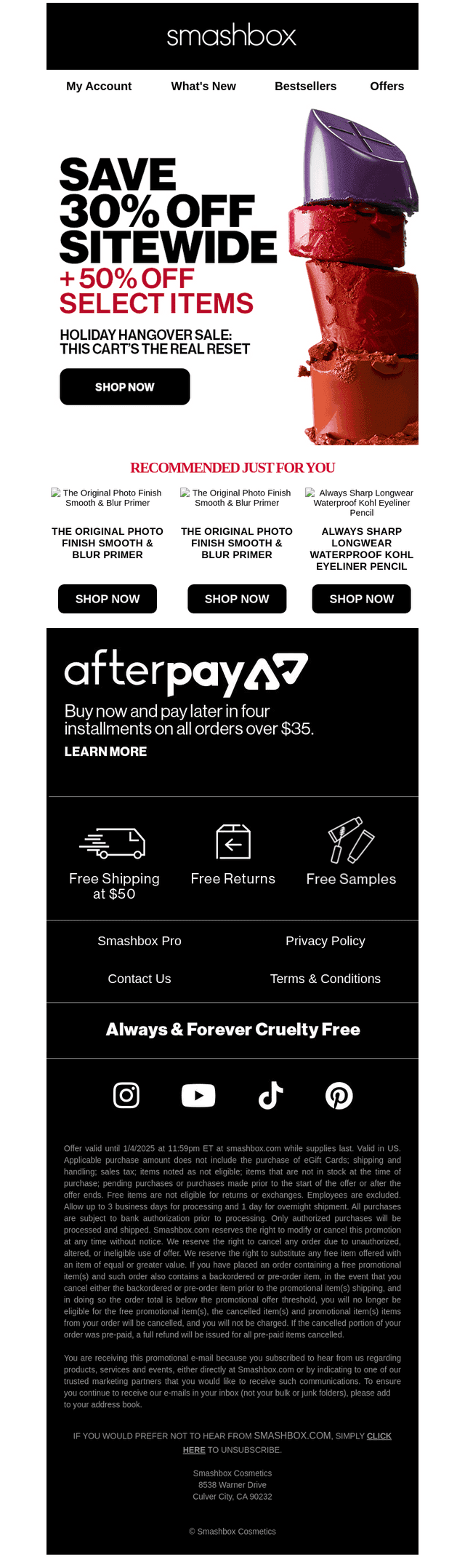30% sitewide + 50% off select faves
