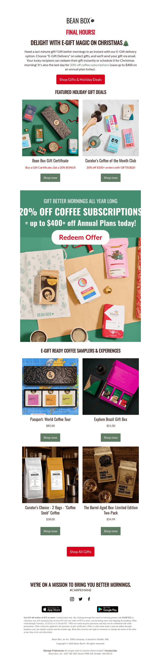 FINAL HOURS: Delight with E-Gifts by XMAS ☕⏰